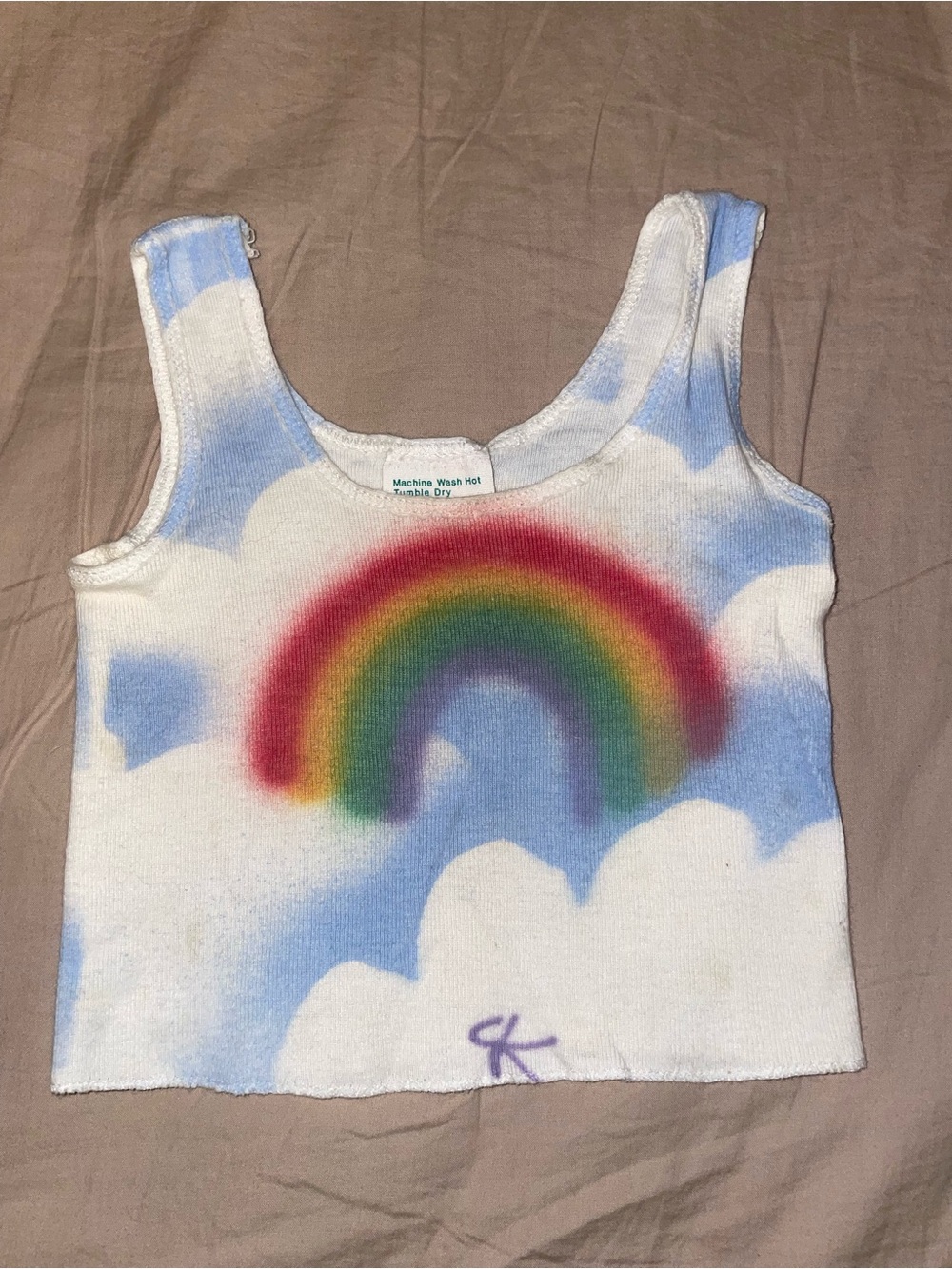 Vintage Baby tank top rainbow 0-18lbs
